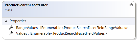 ProductSearchFacetFilter record
