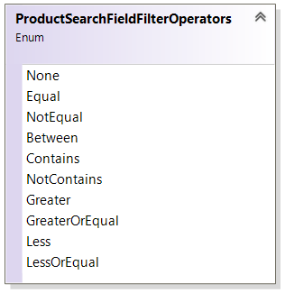 ProductSearchFieldFilterOperators enum