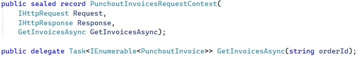 PunchoutInvoicesRequestContext record