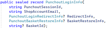 PunchoutLoginInfo record