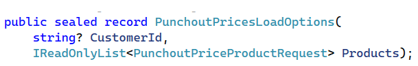 PunchoutPricesLoadOptions record