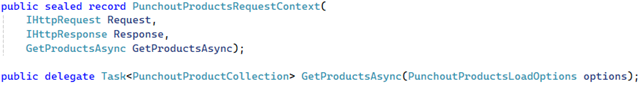 PunchoutProductsRequestContext record