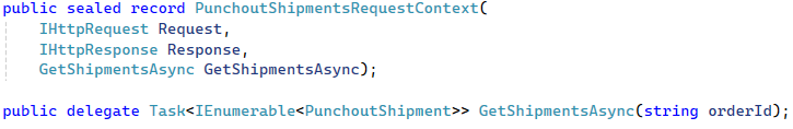 PunchoutShipmentsRequestContext record