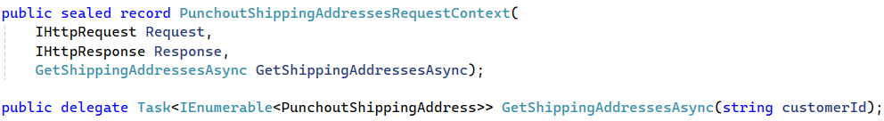 PunchoutShippingAddressesRequestContext record