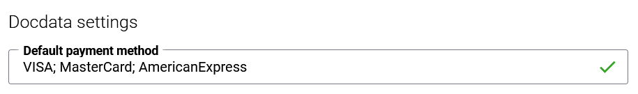 Example payment method setting