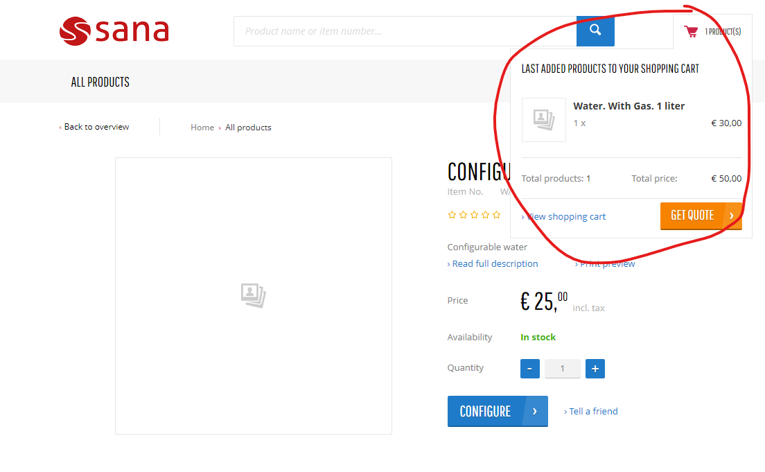 Configured Product Added To Basket